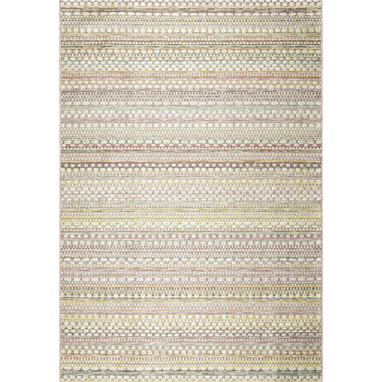 Metro Lane Shelford Flatweave Pink/Yellow/Ivory Rug & Reviews Wayfair